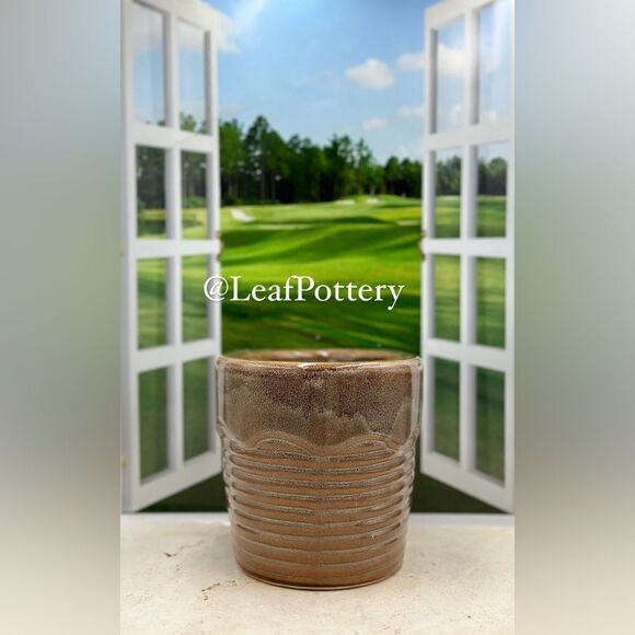 Butternut IceCream Brown Ceramic Planter Pot with drainage hole - Picture 3 of 11